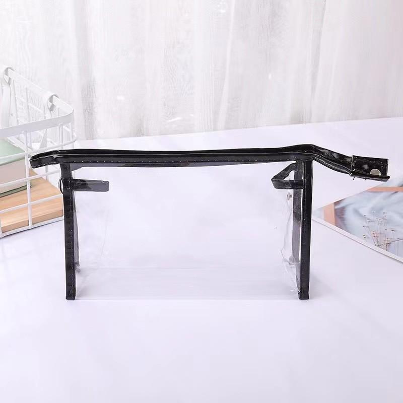 Transparent Fashionable Ladies Travel Cosmetic Bag Waterproof Pu Material StyleA