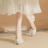 Elegant Fashion Silver Wedding Shoes Women's Stiletto Flower Decoration Pumps Sexy Thin Heels Party Women's Pumps Zapatos Mujer