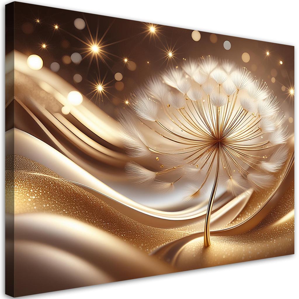 Canvas Print, Flowers, Gold Glamour
