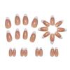 Cross-Border Hot Sale Almond Shape Nail Tips - White French Edge Nail Art Stickers, Sweet False Nails.