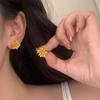 Retro Korean Lotus Petal Stud Earrings - Elegant, Versatile Women's Flower Design
