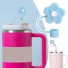 2026 New Flower Silicone Straw Covers for Stanley Cup 40oz 10mm Tumbler Cups Splash Proof Straw Toppers Kawaii