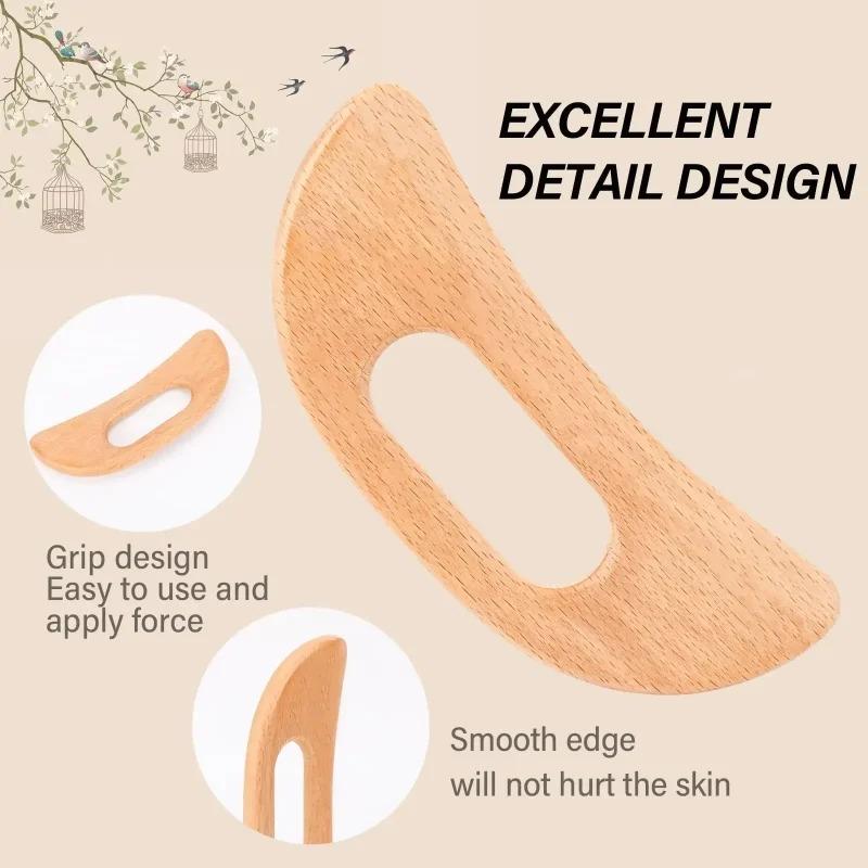 Wooden Gua Sha Tool Manual Massage Scraper for Anti Cellulite Slimming Guasha Massage Board Body Gua Sha Paddle Therapy Tool