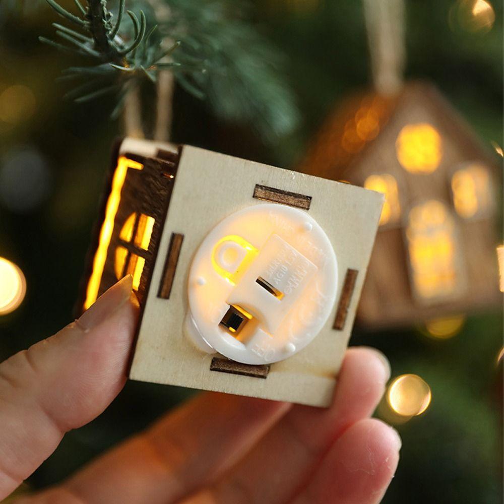 Natural Glowing House Ornament LED Light Xmas Tree Hanging Decoration  New Year Decoration