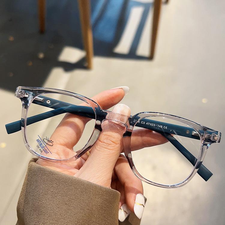 Fashion Clear Green Square Blue Light Filter Reading Glasses Women Men TE90 Rivets Eye Protection Computer Presbyopia Eyeglasses
