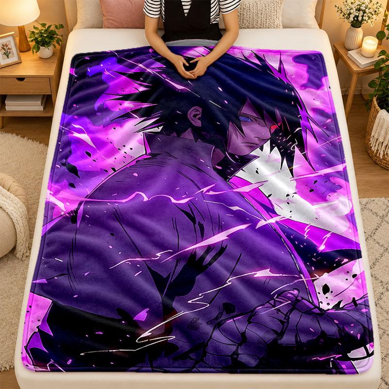 Flannel BlanketSasuke Uchiha Warm Soft Throw Blanket for Indoor Sofa Bed Living Room Use