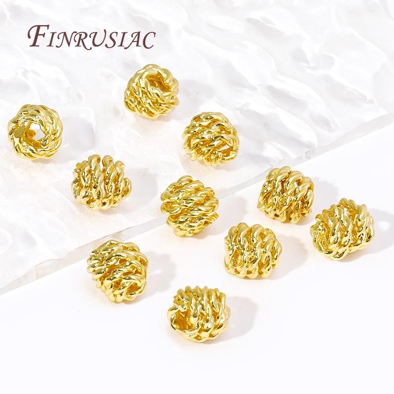 Metal Ball Weave Spacer Beads 18K Gold Plated Separator For Beads Bracelet Beads High Quality DIY Jewelry Accessories