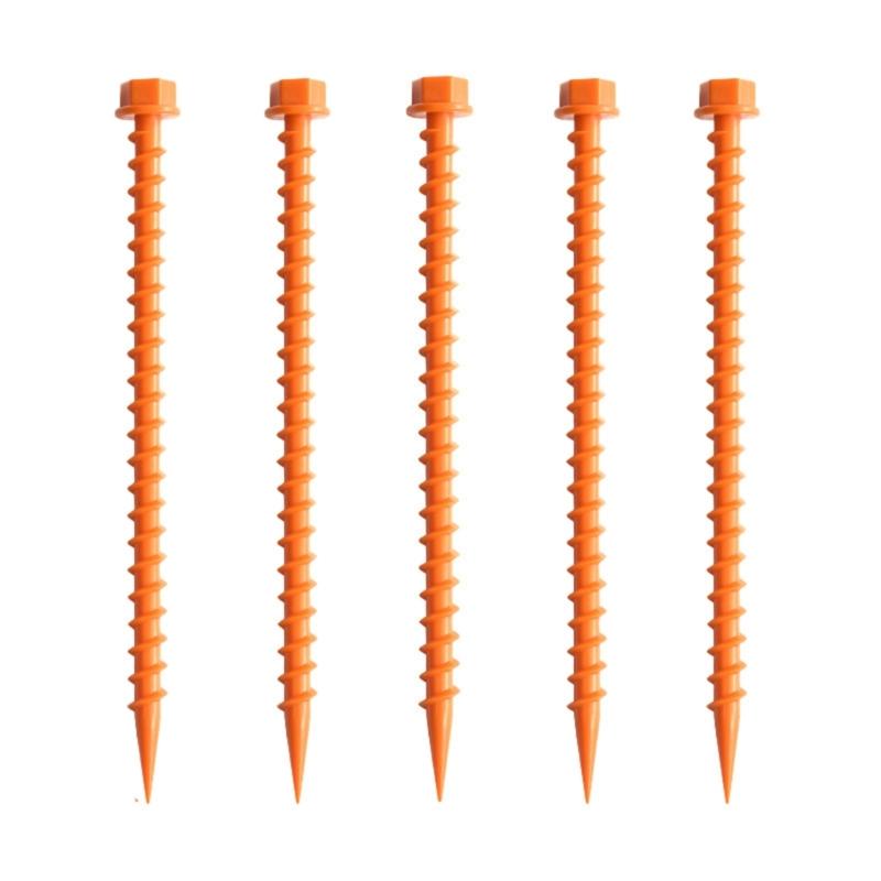 10Pcs Plastic Pegs Ground, Tent Hard Ground Pegs, Screw in Tent Pegs for Camping