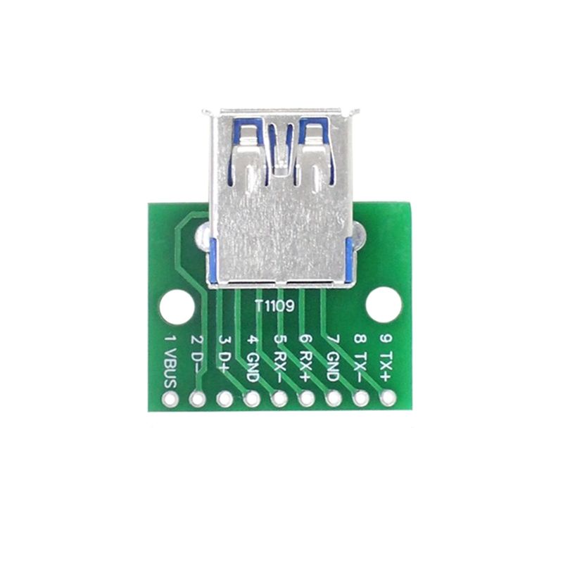 ABJI-1 PCS Usb 3.0 Female To Dip Pin Test Board Usb 3.0 To Dip Power Adapter Board Module Usb 3.0 Adapter Board Converter Green
