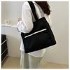 Large Capacity Canvas Tote Bag Street Style Shoulder Bag Chic College Student Commuter Crossbody Purse