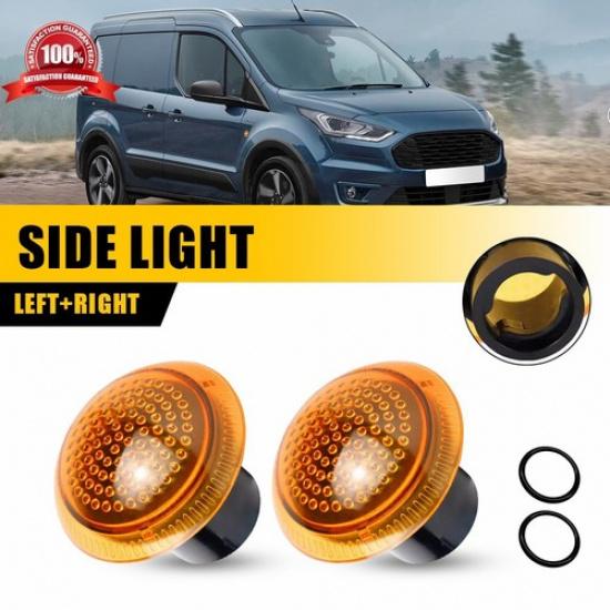 2PCS Amber Front Side Marker Repeater Light For 2010-2021 Ford Transit Connect