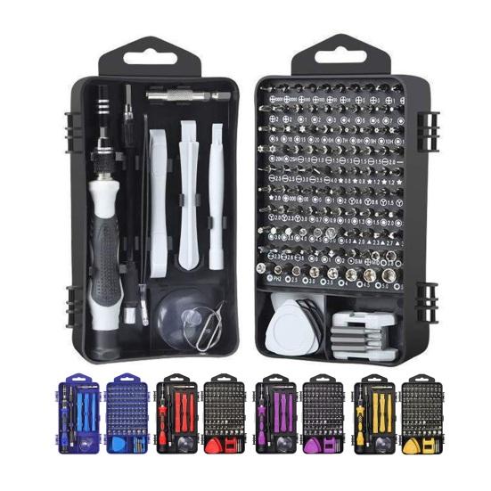 Screwdriver Kit 122 in 1 Anti-Static Handles Magnetic Precision Repair Tool Set with Chrome-Vanadium Steel Bits Magnetizer Demagnetizer Tool