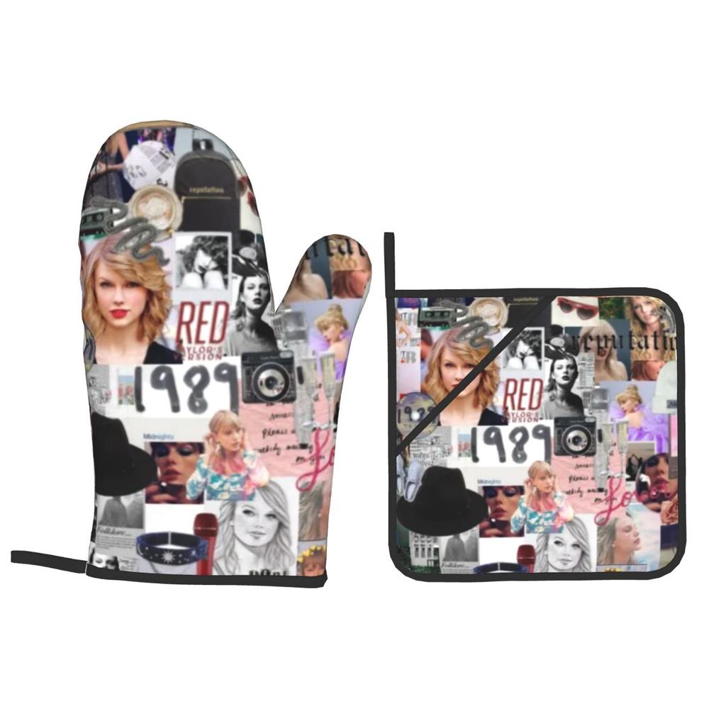 The Eras Tour Oven Mitts and Pot Holder Sets of 2 for Baking Kitchen Cooking BBQ Resistant Non-Slip Gloves