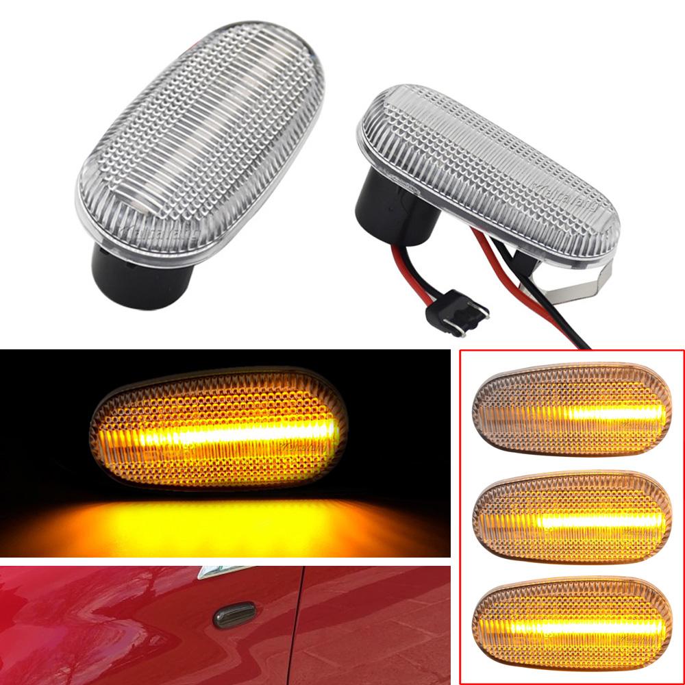 For Alfa Romeo Mito 955 147 GT 937 Fiat Bravo 2 Dynamic LED Side Marker Lights Arrow Turn Signal Flashing Blinker Lamp 2PcsTurn Signal 2