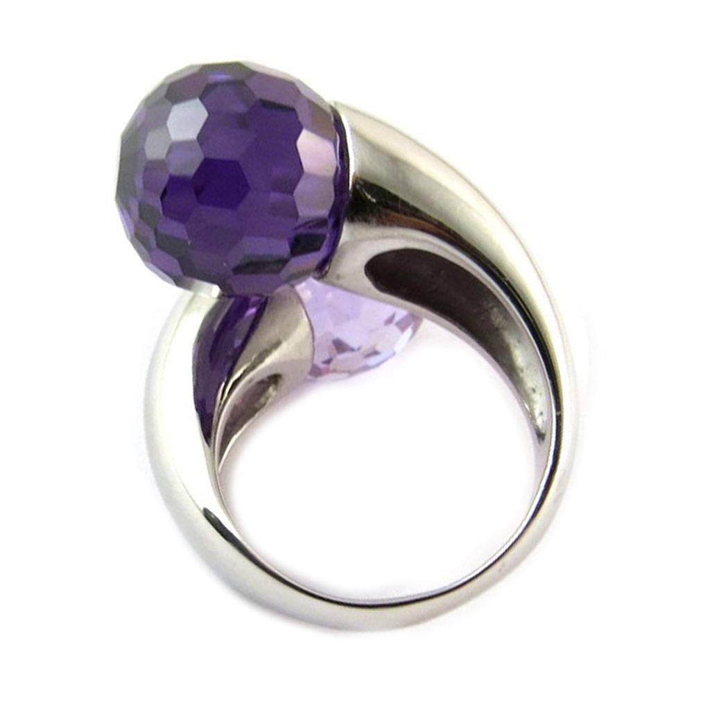 Inel de argint "Toi & Moi" violet