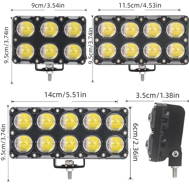 6/8/10 Light Beads Lens Auxiliary Motorcycle Spotlight Working Fog Lights Bulb Projector Headlight