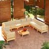 Day and Night - Day and Night Garden Furniture 11 Pieces and Cushions Solid Cream Pine Wood