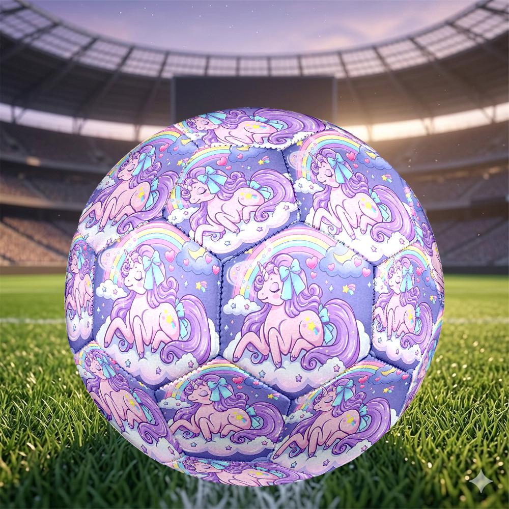 1pc Unicorn Dreams Themed Soccer Ball, Size 5, Lightweight PVC Material, Outdoor Training Soccer Ball Gift. q62227