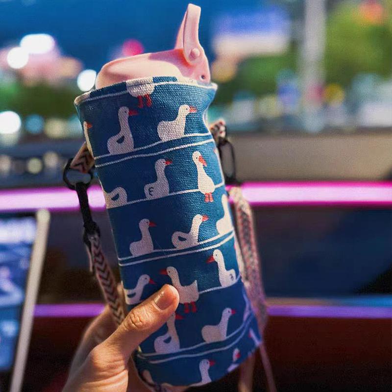 Portable Water Bottle Bag Insulated Crossbody Water Bottle Carrier Bag Holders Travel Sports Camping