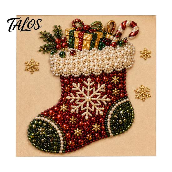 Regali di Natale pensati per gli appassionati Kit Artistico Pittura su Tela con Perle Finte Fai da Te, Kit per Artigianato con Perline Divertimento in Famiglia Adulti, Principianti, Babbo Natale Carino