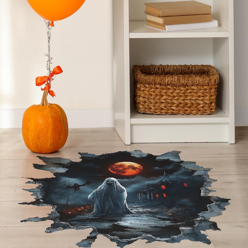 Halloween Creative Wall-breaking Faceless Ghost Bedroom and Living Room Atmosphere Decoration Stickers