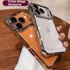 Electroplated Transparent Phone Case For iPhone 17 Air 16 e 15 14 13 12 11 Pro Max Plus Mini Full Lens Protection Airbag Cover