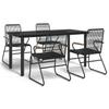 Vidaxl 5-Częściowy Zestaw Mebli Ogrodowych, Czarny, Rattan Pvc