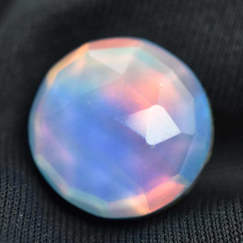 Lab-Created Opal Loose Gemstone Multi-Color Round Cut 8 ct Doublet for Jewelry Making and Crafts