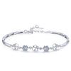 925 Silberplattiertes Armband für Damen Süße Kleeblatt Drehende Blume Zirkonia Schmuck