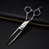 FDMS 6-Inch Left-Handed Silver Hairdressing Scissors - Special Shape for Barbers and Bangs