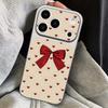 Cute Cartoon Bowknots Print Leather Lanyard Case For iPhone 18 Pro Max 17 16 15 14 13 Pro Max Luxury Hybrid TPU+PU Anti-skid Soft Phone Cover