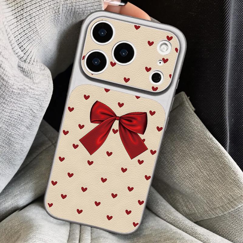 Cute Cartoon Bowknots Print Leather Lanyard Case For iPhone 18 Pro Max 17 16 15 14 13 Pro Max Luxury Hybrid TPU+PU Anti-skid Soft Phone Cover
