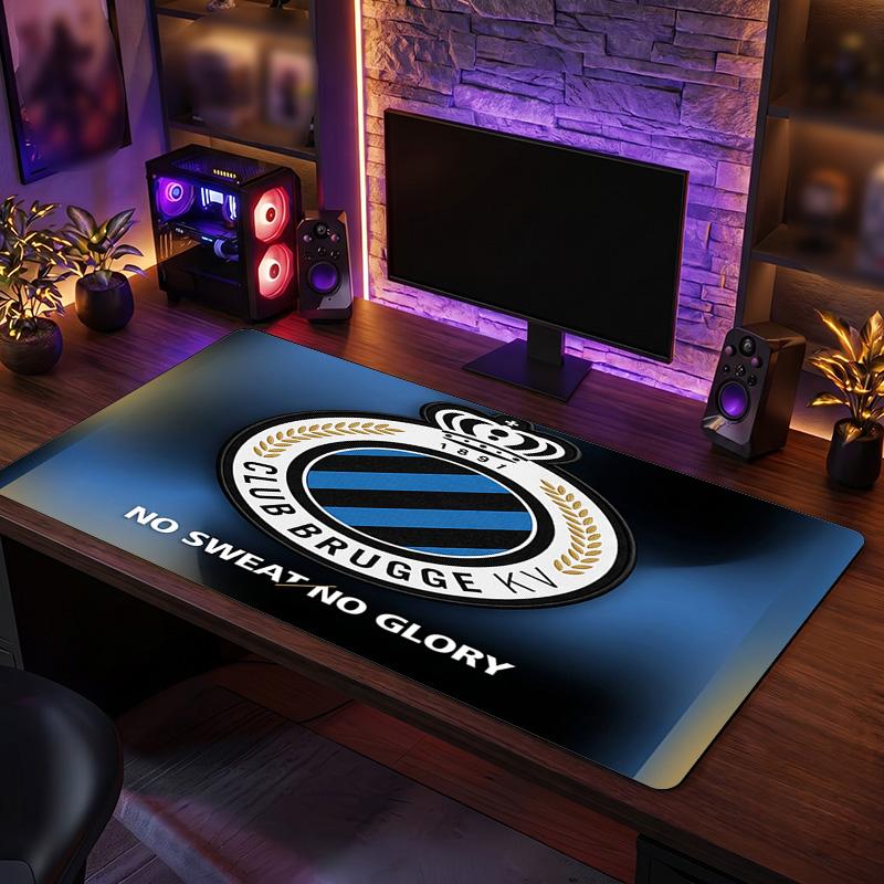 Club Brugge FC Theme Pattern Mouse Pad, Soccer Logo Design XXL Gaming Desk Mat Non-Slip Computer Mouse Pad