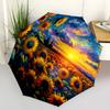 1pc Sunflower Field Folding Umbrella, Durable, Suitable for Outdoor Activities or Rain, Suitable for Commuting Yy251027093