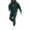 Men's Solid Color Flag Print Hooded Universal Versatile Hooded Sweatshirt Sweatpants Casual Sports Suit