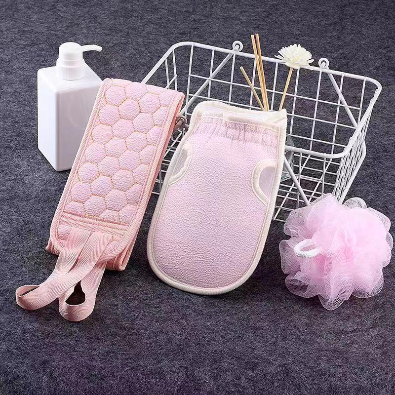 1 Set Bath Towels Household Bath Supply Washcloth Rub Ball Pull Back Strip Rub Back Belt Bath Towel for Home Bathroom