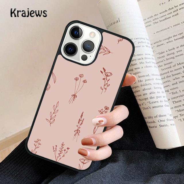 Minimalist Aesthetic Flower Phone Case For iPhone 17 Air 16 15 14 Max Plus 11 12 13 Pro Max Phone Cover Coque Fundas