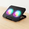 Colored Lights Notebook Riser RGB Two Fans Laptop Stand Holder  Office/Home Use