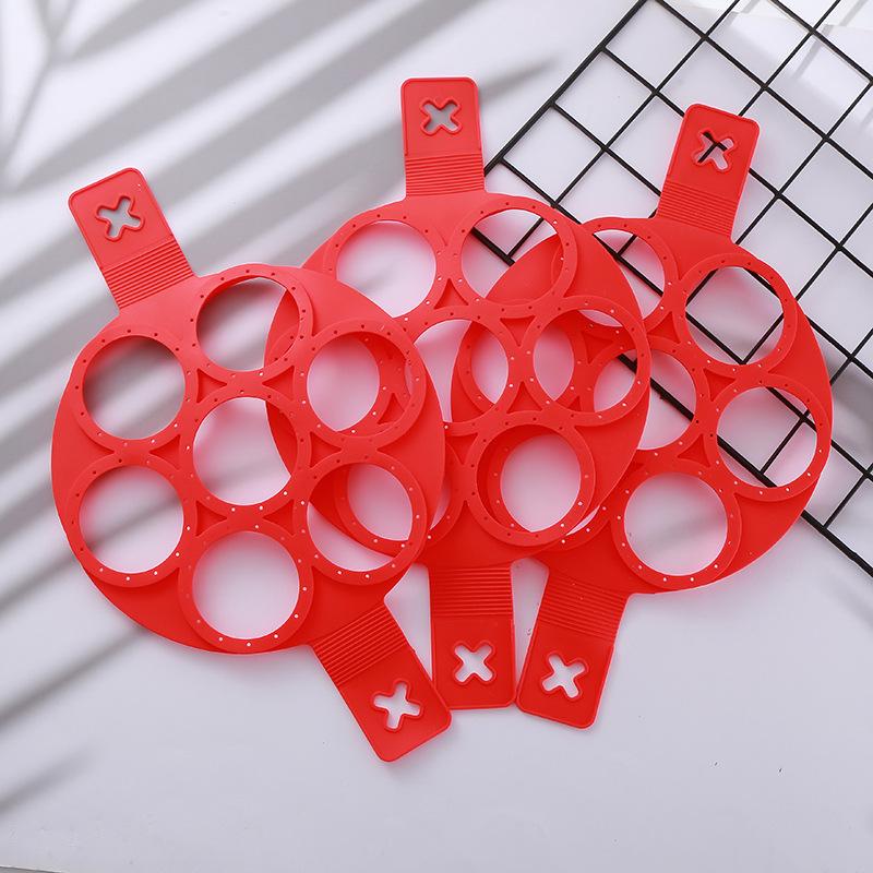 Silicone Seven-Hole Egg Ring Frying Pan - High-Temperature Resistant Pancake Mold