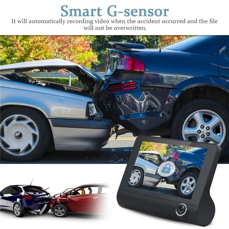 Night Vision Car DVR Camera Car Cameras Lens 4.0 Inch Dual Lens Camera 1080P Video Recorder Dash Camera DVR with 3 Camera
