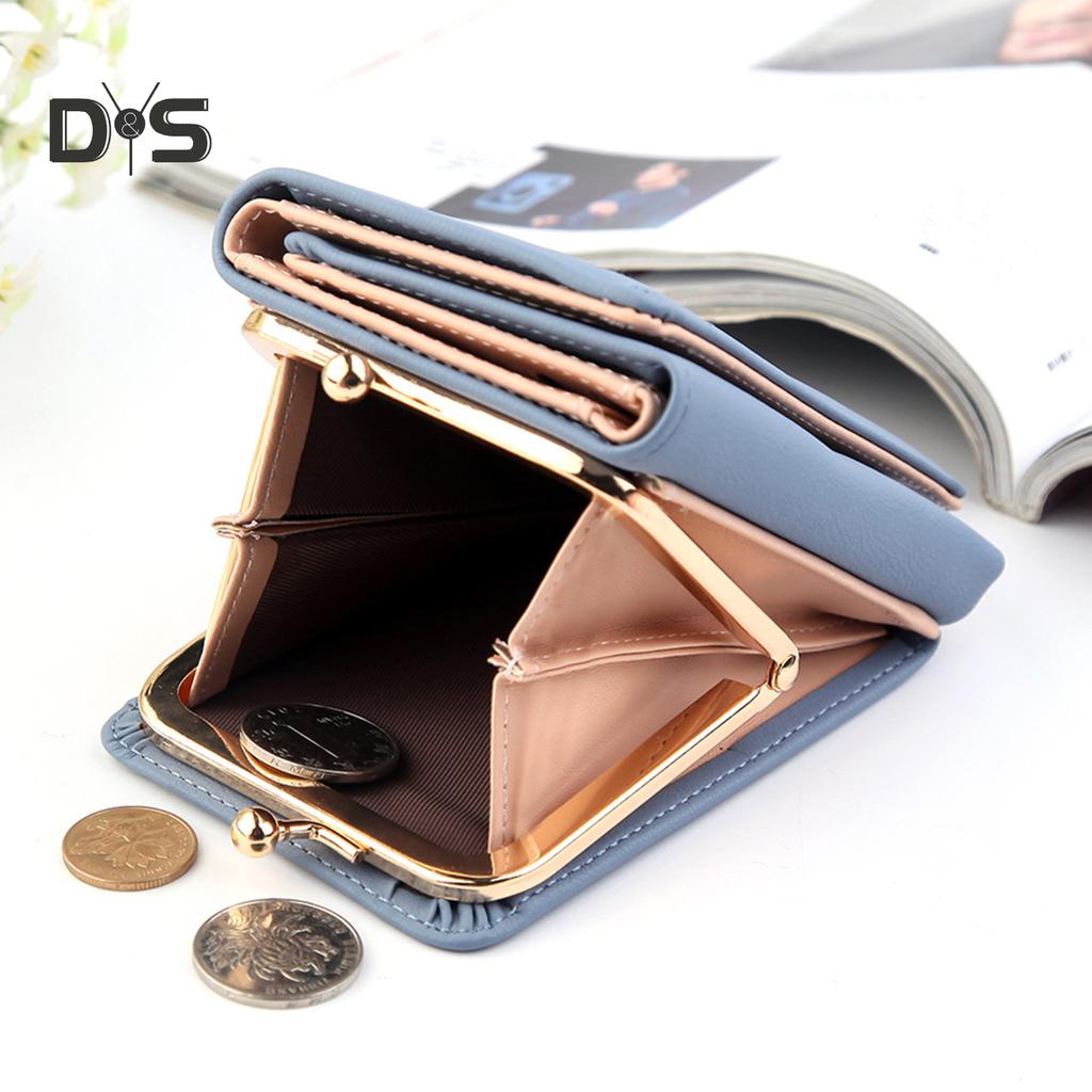 DYS Fashion Borse Portamonete porta carte di credito in ecopelle con portafoglio corto a tre ante