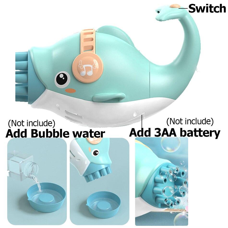 Cartoon Camera Bubble Machine Dolphin Bubble Gun Blowing Automatic Soap For Kids Summer Outdoor Children Toys Gift