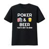 Unisexs Poker And Beer T Shirt Funny Design With Mug Perfect For Lovers Vintage Washed Slightly Comfortable Stretched Soft