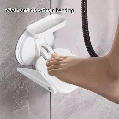 Adjustable Height Bathroom Pedal Drill-Free Suction Cup Design Anti-Slip Wide Pedal Space-Saving