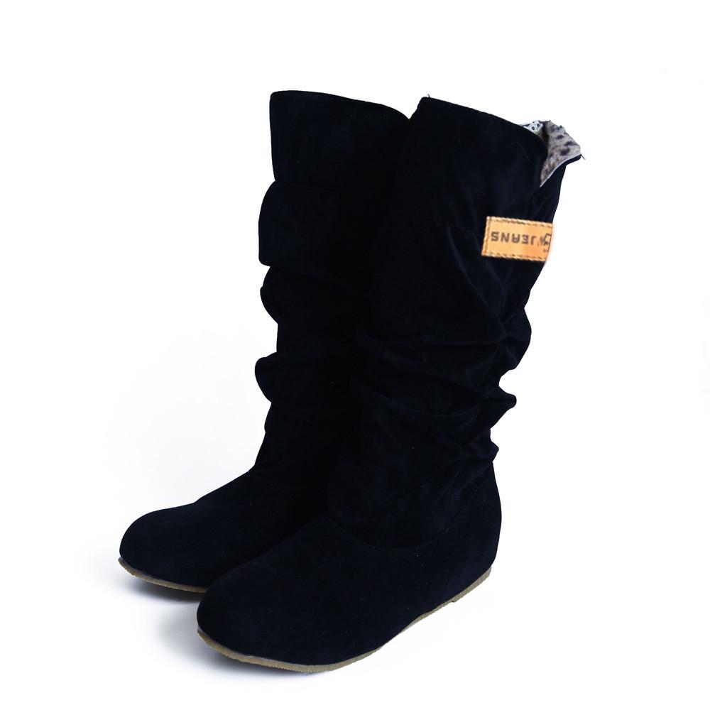 Mujer rodilla Alta Botas Tacón Plano Nubuck Botas de Moto Otoño Invierno  Zapatos Cuña Sandalias comprar a buen precio — entrega gratuita, reseñas  reales con fotos — Joom