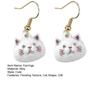 1 Pair Women Earrings Lightweight Flocking Cat Design Drop Earrings Three-dimensional Hook Earrings Jewelry Gift