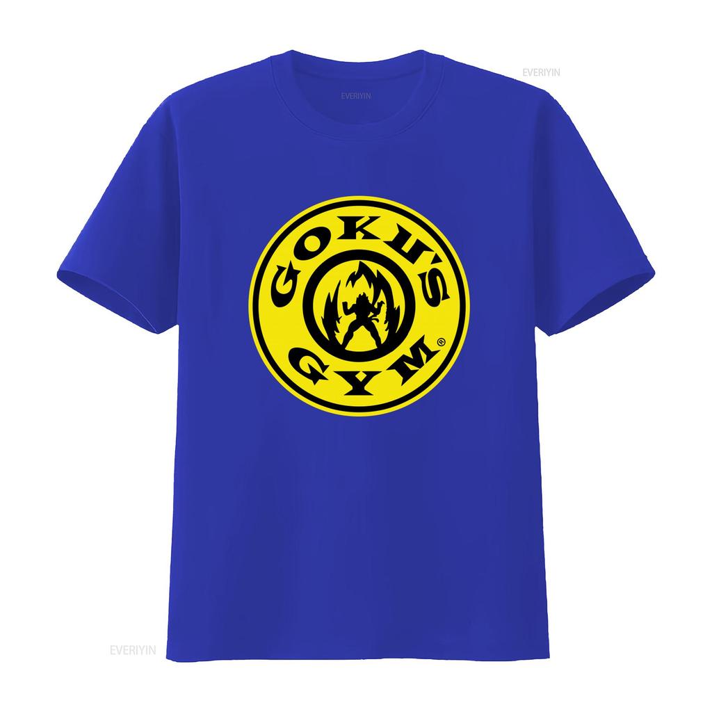 Gokus Gym Golds Inspires Workout T Shirt for Men Blue Size Large A2 Vintage Washed Versatile Fashion Graphic