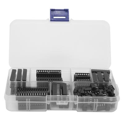 66-teiliges IC-Chip-Sockel-Sortiment mit flachen Pins, DIP-Komponenten für integrierte Schaltkreise, 2,54 mm