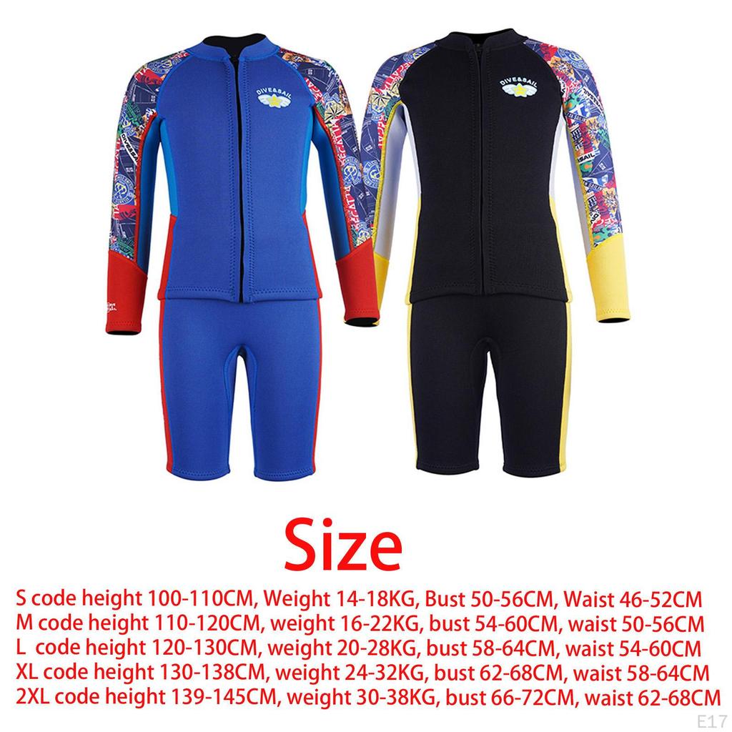 Split Wetsuit Kids Durable Thermal Diving Suit for Kayak Canoeing Snorkeling