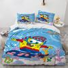3D Cartoon S-Spongebob Bedding Set Polyester Duvet Cover Pillowcase Kids Bedroom Bed Twin Full Queen Size for Children Room Gift